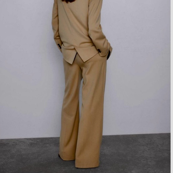 Zara Wide Leg Relaxed fit Trousers size small in Camel Color - Picture 4 of 14